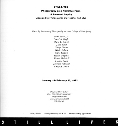 Still Lives Exhibition Catalog Title Page