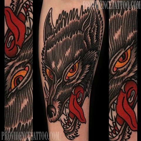 color wolf tattoo / dennis del prete