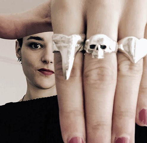 Jehnny Beth, Savages Shark Tooth Ring,cover of Adore Life, jewelry by jennifer tull westberg