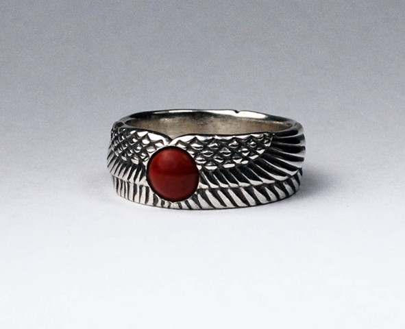 Egyptian Winged Sun Disk Ring