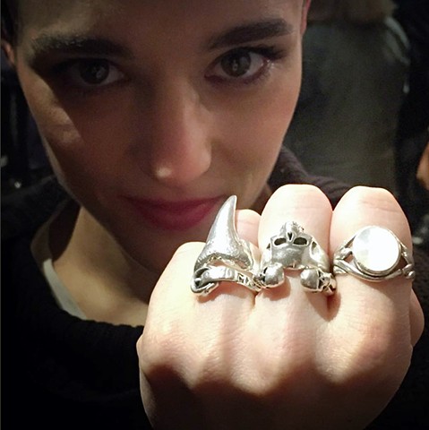 Jehnny Beth of Savages Silver Shark Tooth Ring. #jehnnybeth #savages #rings #sharktooth