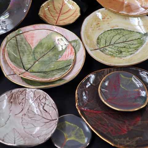 Assorted Porcelain Leaf Dishes
