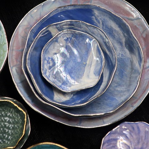 Lustered Porcelain Jewelry/Trinket Dishes