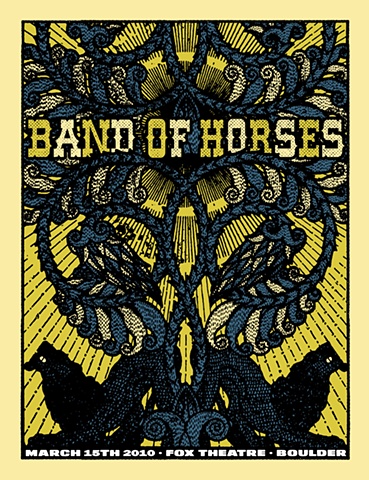 Band of Horses poster, fox theater, boulder colorado