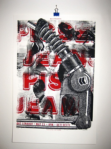 pissed jeans silk screen poster nat damm