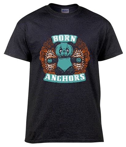 Screen printed T-Shirt design for the band Born Anchors