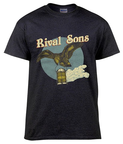 Screen printed T-Shirt design for the band Rival Sons. 