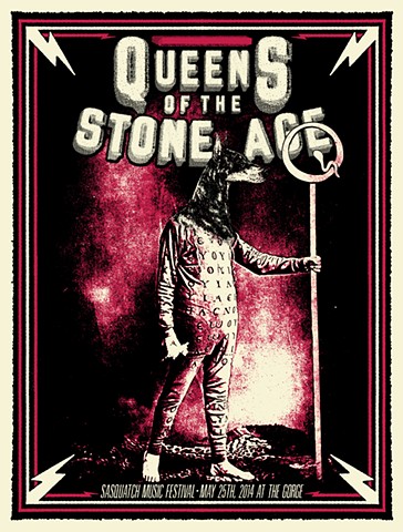 Queens of the Stone Age QOTSA Sasquatch silk screened poster nat damm
