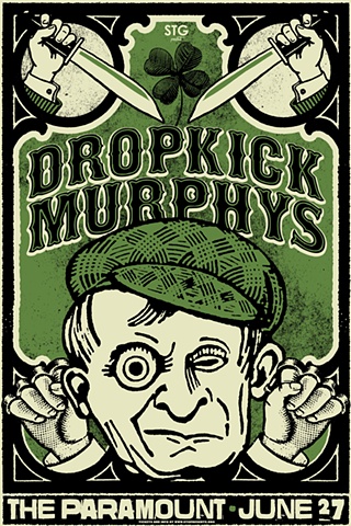 Dropkick Murphys Silk Screened Poster Neptune Theater Seattle