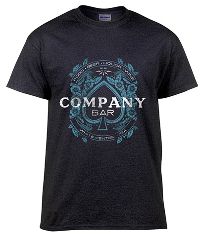 Screen printed T-Shirt design for Company Bar in White Center
