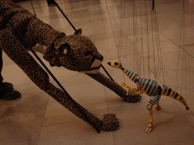 cheetah and Little Dinosaur Marionette