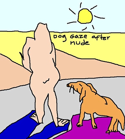 dog gaze after nude