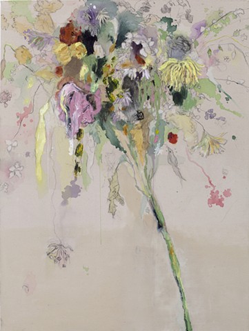 Raw Canvas Floral Painting