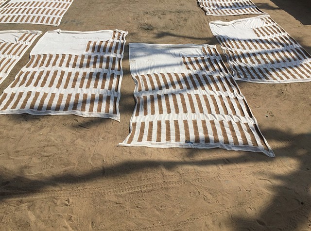dabu printing  drying in the sun