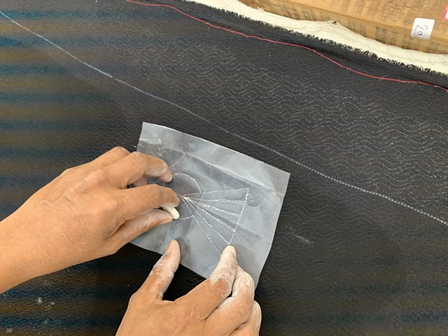 hand embroidery process