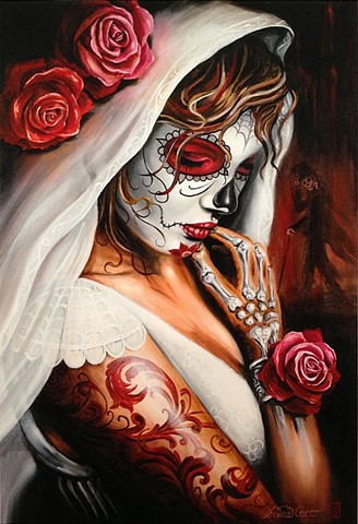 day of the dead, painting, oil, art