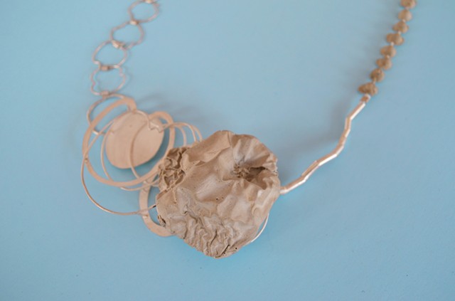 necklace, Concrete, silver, dried apple