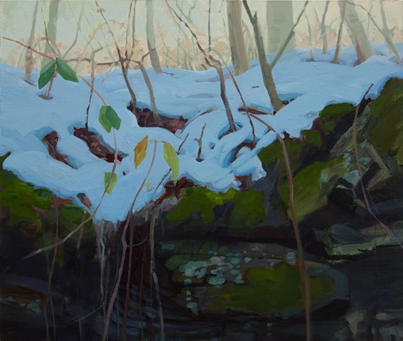 ozarks winter forest floor contemporary painting