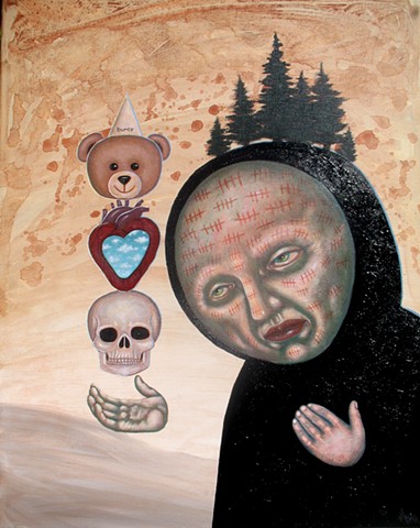 Pascal Leo Cormier, Payazo, Art, Acrylic, Painting, Totem, Lonely, Hearts. Montreal, Galerie Abyss