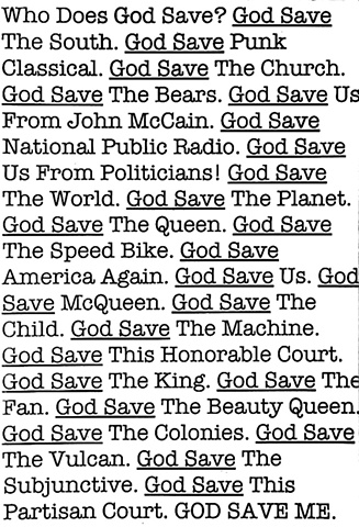 TEXT ART. GOD SAVE THE SOUTH. GOD SAVE PUNK CLASSICAL. GOD SAVE MCQUEEN.