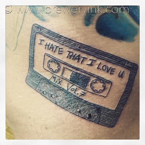 tape casette tattoo