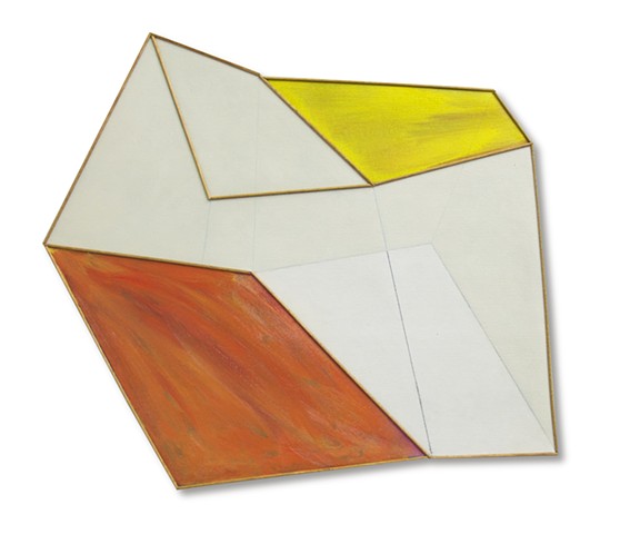 painting sculpture, geometric painting, sculpture, fluctuating space, shaped canvas