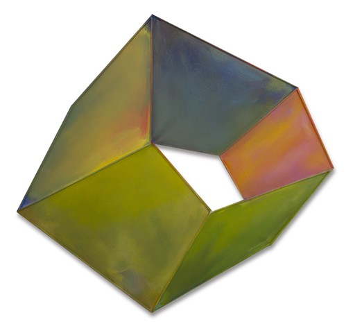 Yvette Cohen lives and works in the Chelsea neighborhood of New York, NY. She creates flat boldly colored shaped painting sculptures, paintings that look like sculptures, positioned to convey infinite air and unlimited possibilities.Geometric, dimension, 