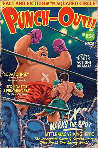 X Marks The Spot print by Stephen Andrade Punch-Out vintage boxing pulp Gallery1988 g1988 2017