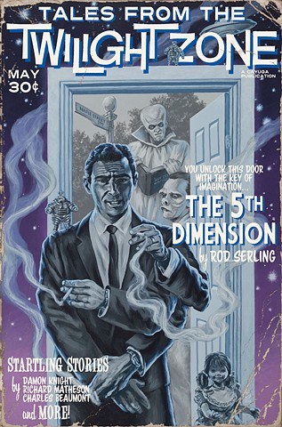 Tales From The Twilight Zone vintage pulp edition print by Stephen Andrade 2016 Rod Serling Gallery1988 G1988 Idiot Box