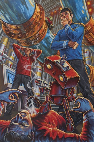 Bad Robot On Board acrylic painting illustration by Stephen Andrade Gallery1988 Star Trek J.J. Abrams2013