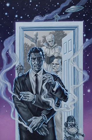 Tales From The Twilight Zone painting by Stephen Andrade 2016 Rod Serling Gallery1988 G1988 Idiot Box