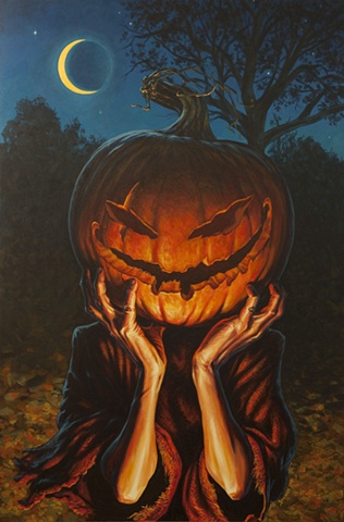 Halloween jack o'lantern painting by Stephen Andrade