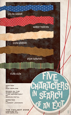 twilight zone five characters in search of an exit poster print by stephen andrade art
