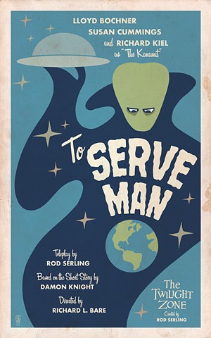 twilight zone to serve man poster print by stephen andrade art