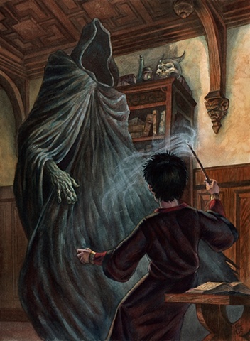 Harry Potter and Dementor from "Harry Potter" series of paintings by Stephen Andrade