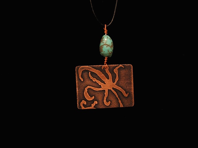Copper and turquoise