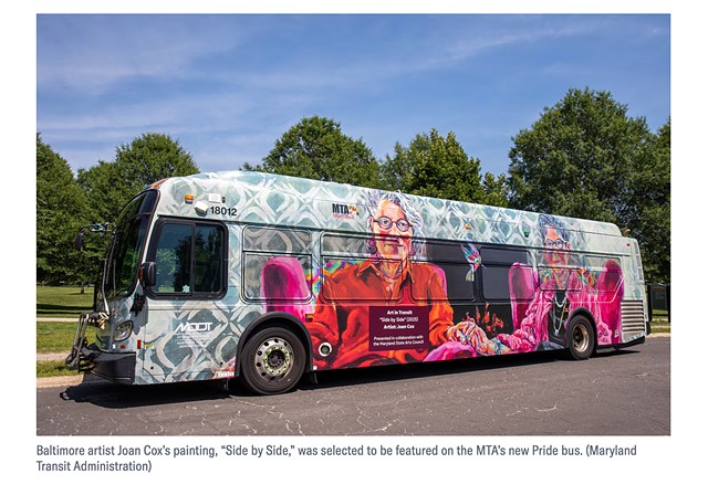 MTA unveils bus wrapped in artwork from Baltimore painter to celebrate Pride