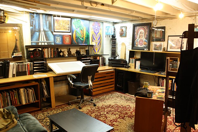 my basement painting studio