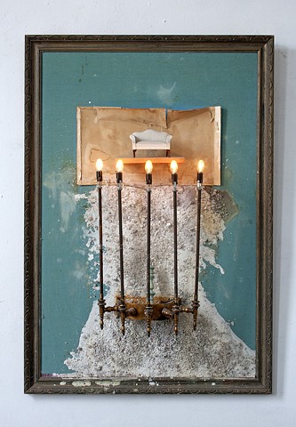 mixed media assemblage, couch habits, Eric Ashcraft