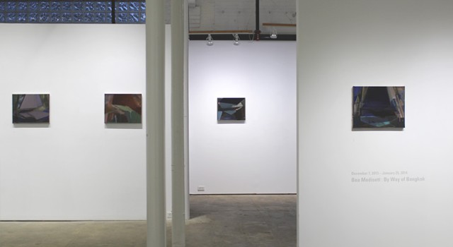 Installation view of "By Way of Bangkok" on view at Boston's HallSpace.