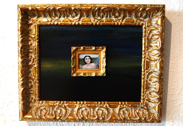 Miniature oil painting, Mnemosyne, mini, framed by Jessica Schramm