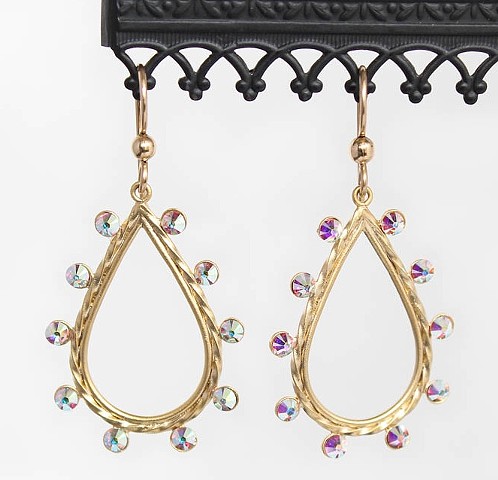 Matte Gold & Swarovski Crystal Earrings