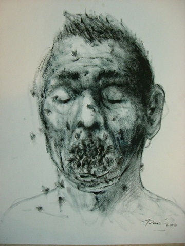 Aby Ruiz - Portrait of Dead man with flies