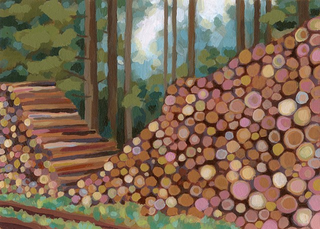A wood pile in the German forest. 
