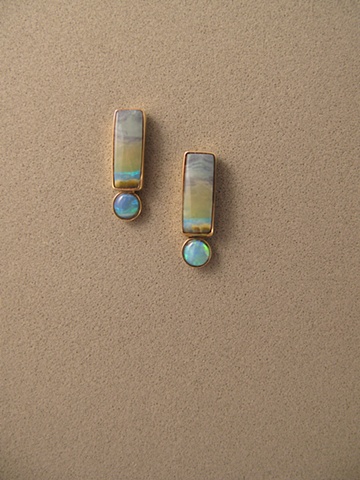 14kt Gold, Stones:  Opals