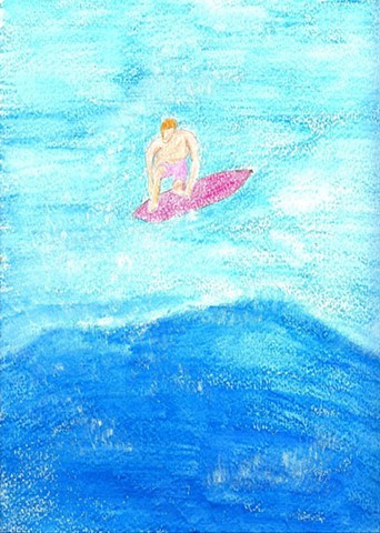 Drawing of a surfer by Christopher Stanton