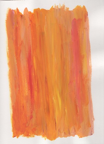 Yellow and orange abstract acrylic painting by Christopher Stanton