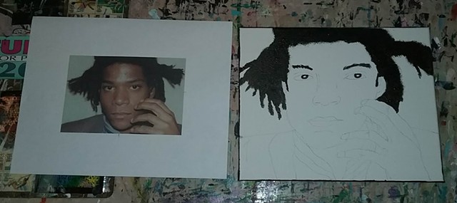 Jean-Michel Basquiat in progress