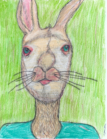 Drawing of a Rabbitman by Christopher Stanton