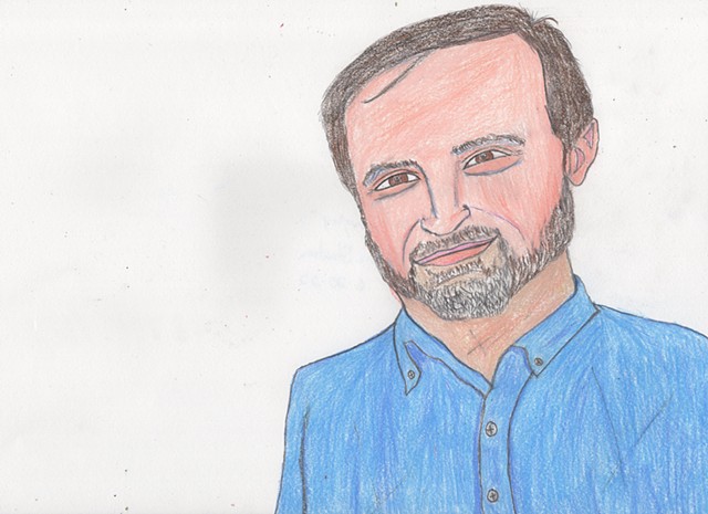 Portrait drawing of Matt Gourley by Christopher Stanton 